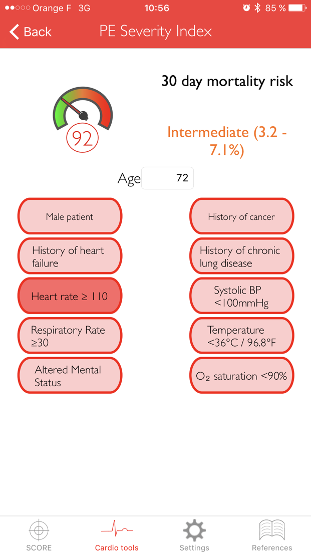 PE severity index